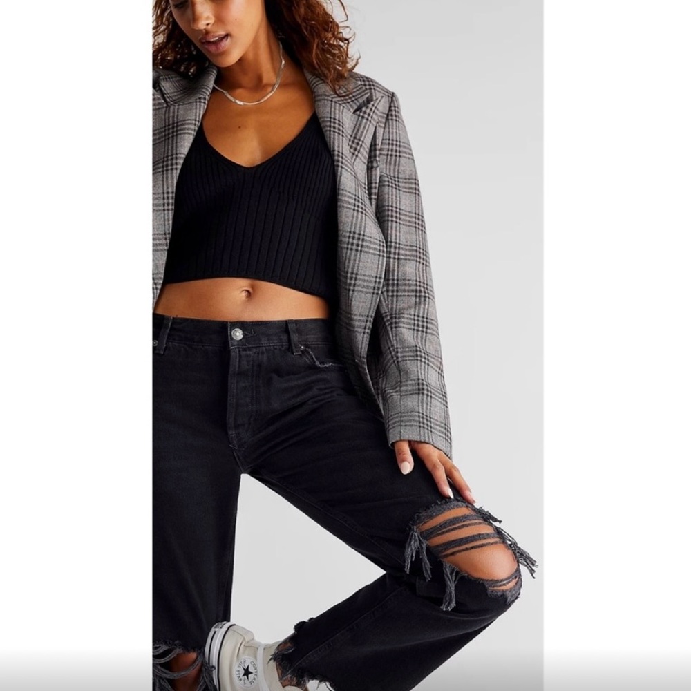 Free People Maggie Mid Rise Straight Leg Jeans - Picture 3 of 5